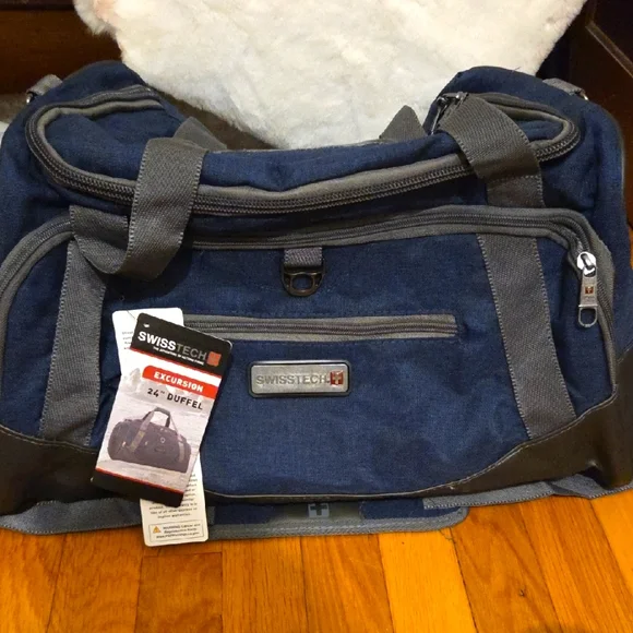 Swiss Tech Blue and Gray Men's Duffel Bag - Picture 1 of 11